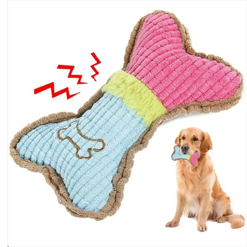 1pc pour petit chiot de race m - Interactive Squeaky Plush Dog Toy avis et prix